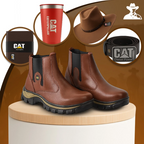 Kit Bota Masculina Adventure em Couro Legítimo e Palmilha Ortopédica +BRINDES: Chapéu, Cinto, Carteira e Copo (Copy)