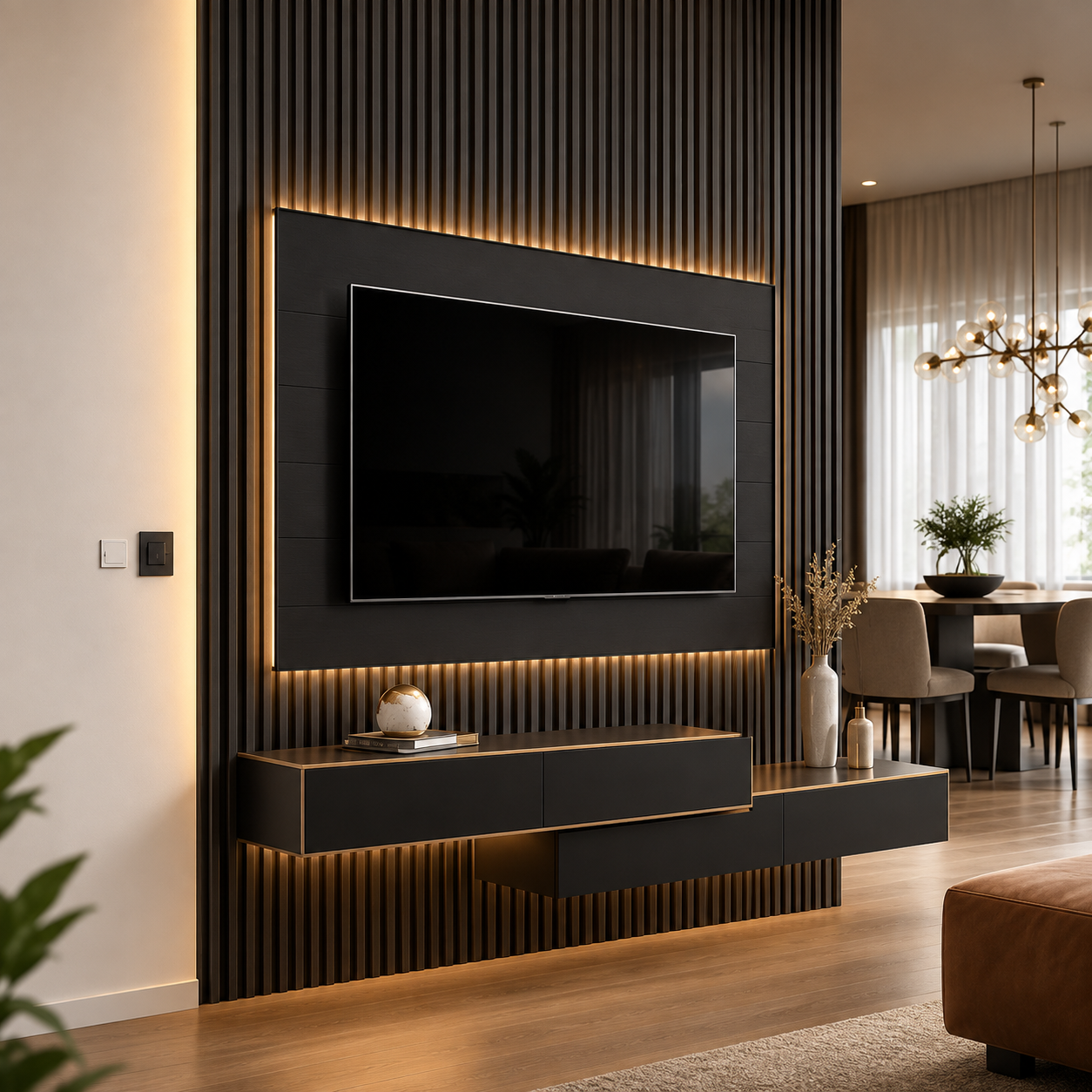 Painel Ripado Premium Luminus™ Colável – Transforme Sua Parede Sem Reforma