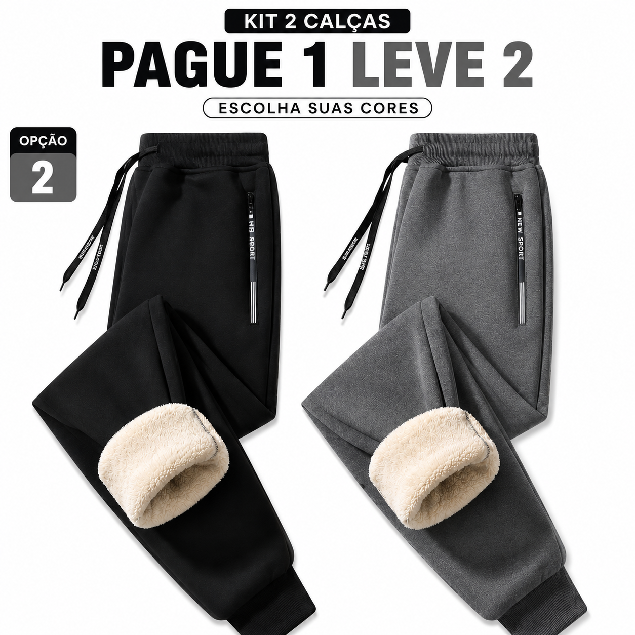 (PAGUE 1 LEVE 2) Calça Térmica Unisex Luminus™ – Interior Peluciado e Conforto Absoluto