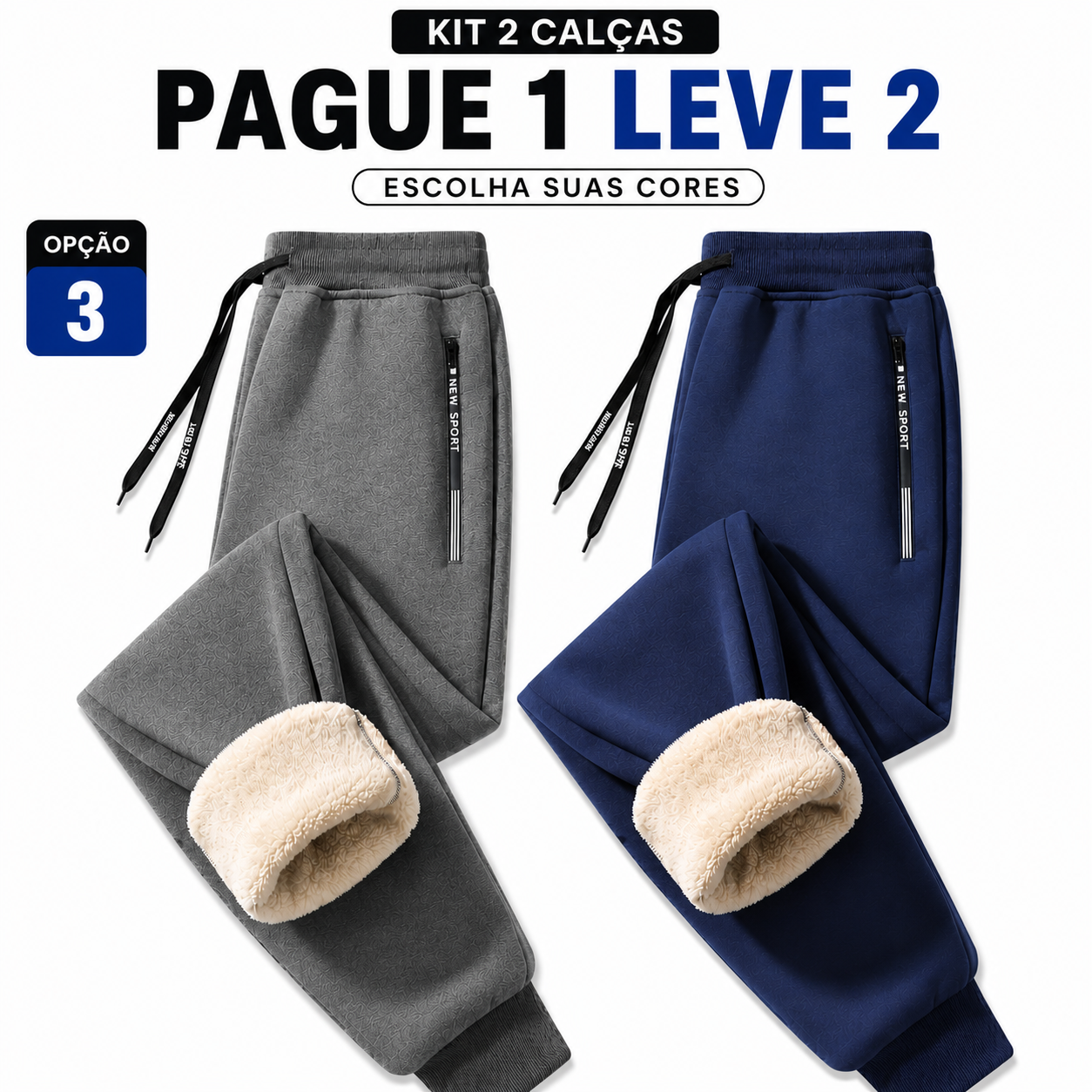 (PAGUE 1 LEVE 2) Calça Térmica Unisex Luminus™ – Interior Peluciado e Conforto Absoluto