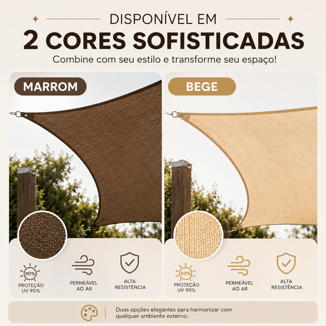 Tela de Sombreamento Luminus™ – Proteção UV e Conforto para Áreas Externas