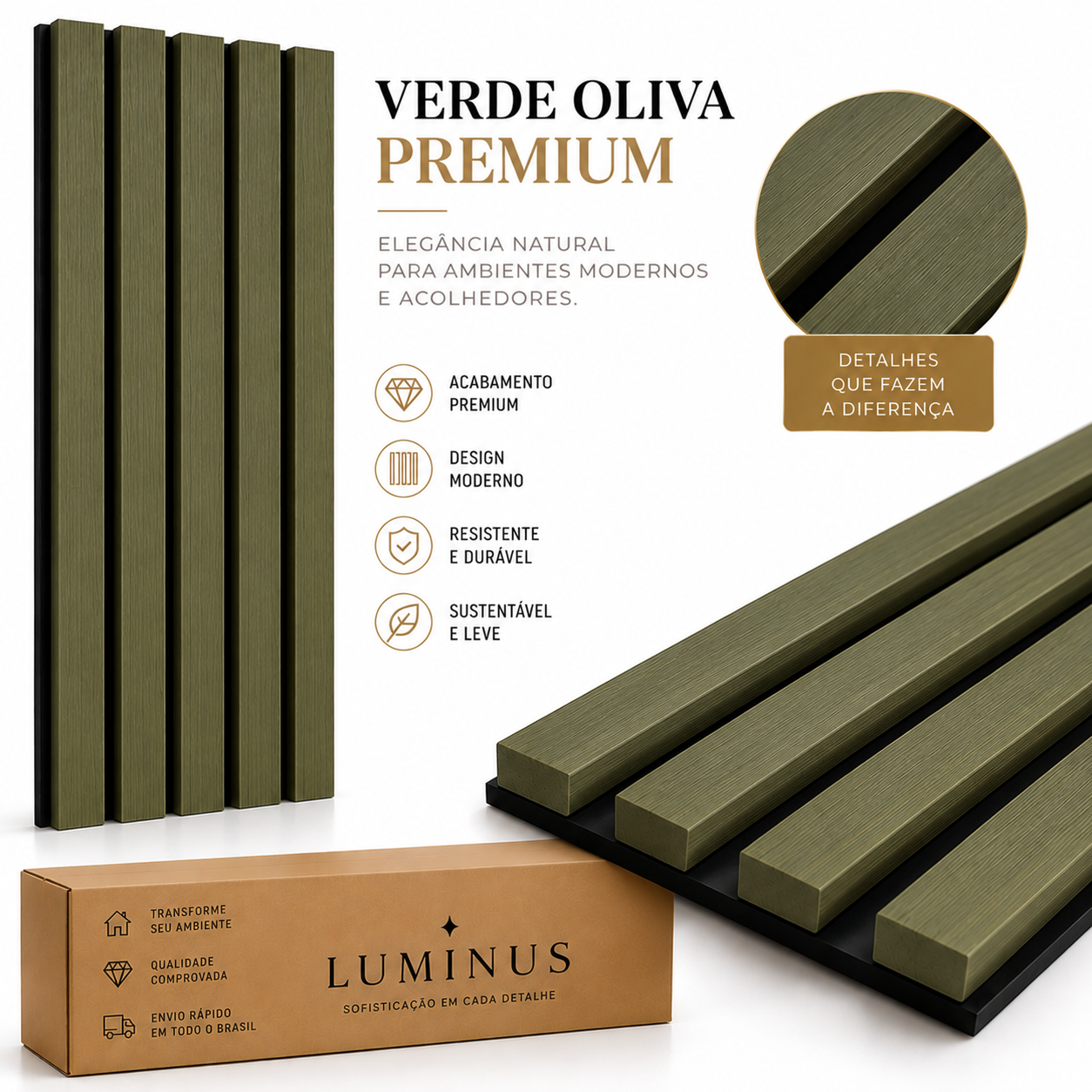 Painel Ripado Premium Luminus™ Colável – Transforme Sua Parede Sem Reforma