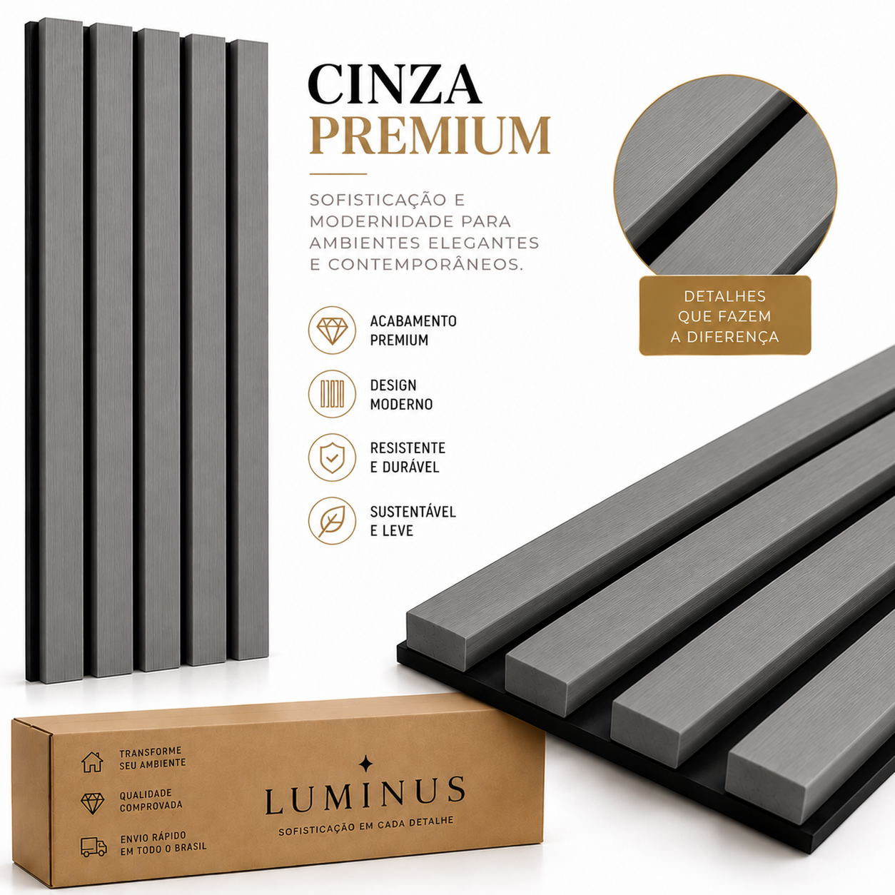 Painel Ripado Premium Luminus™ Colável – Transforme Sua Parede Sem Reforma