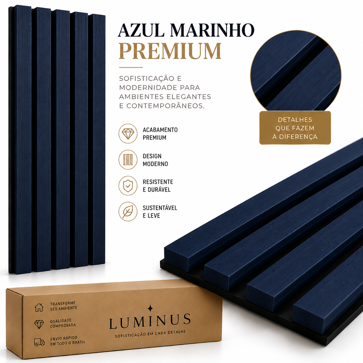 Painel Ripado Premium Luminus™ Colável – Transforme Sua Parede Sem Reforma