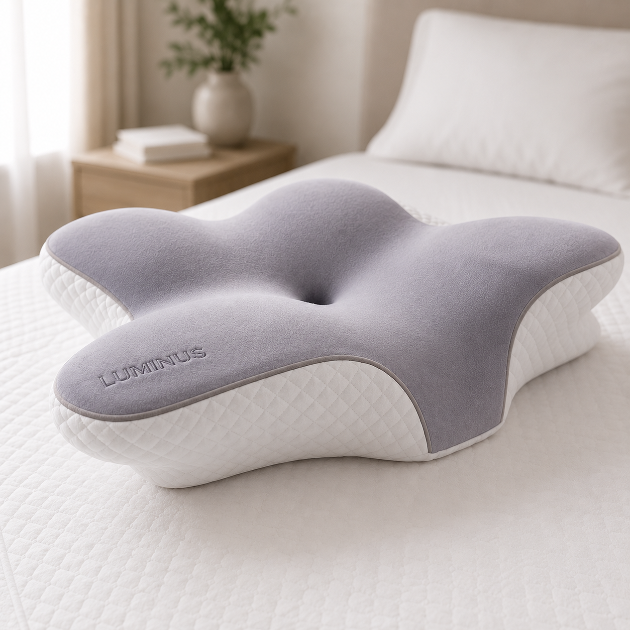 Travesseiro Ergonômico Luminus™ Deep Sleep – Suporte Cervical com Espuma Viscoelástica