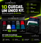 Kit 10 Cuecas Masculinas Luminus™ – Microfibra Premium, Conforto e Respirabilidade