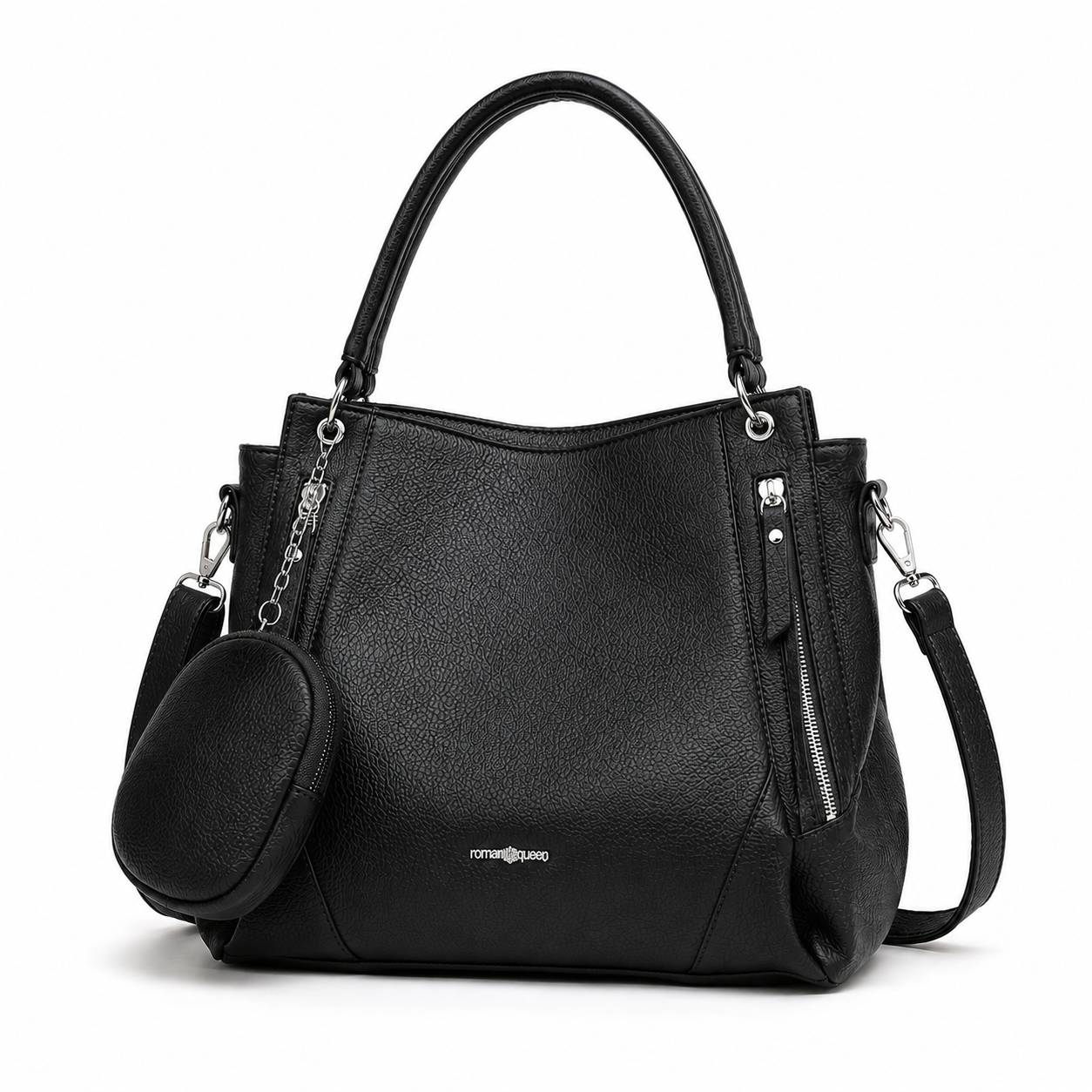 Bolsa Feminina Grande De Ombro Com Alça Transversal De Couro PU