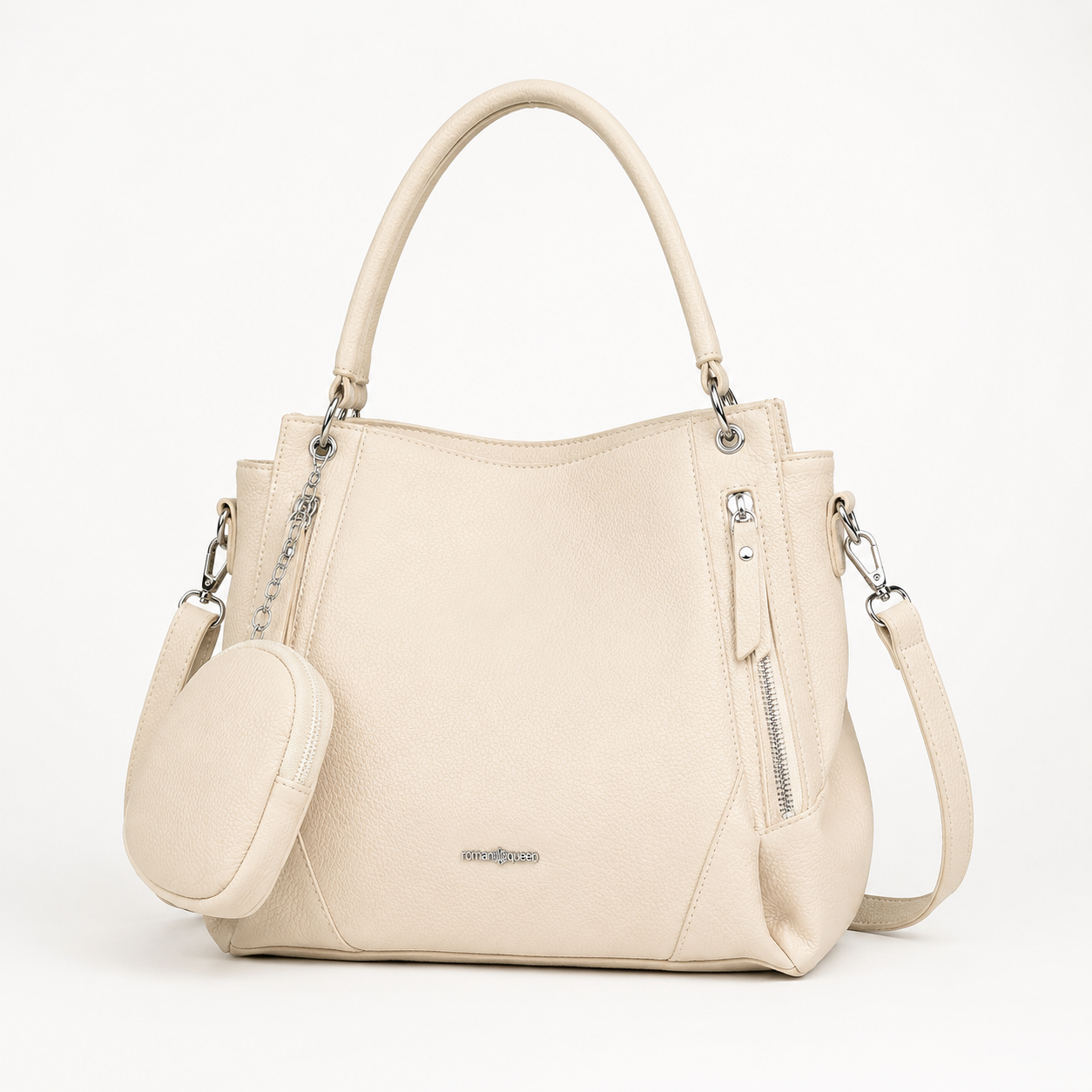 Bolsa Feminina Grande De Ombro Com Alça Transversal De Couro PU